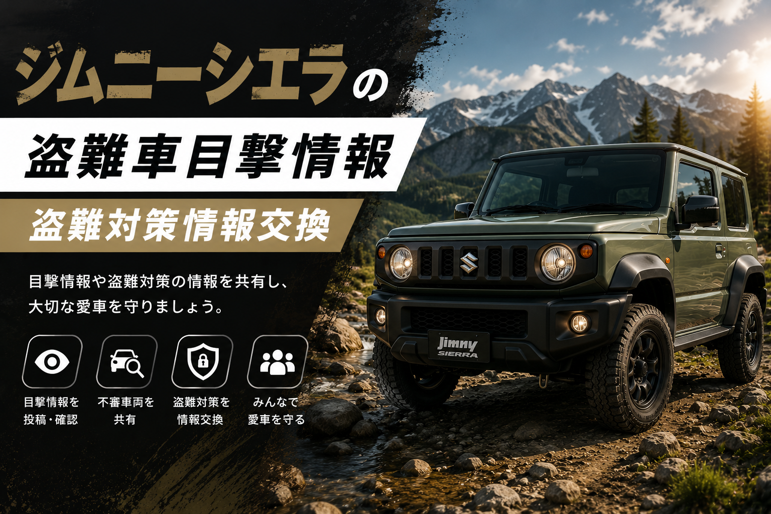 ジムニーシエラの盗難車目撃情報・盗難対策情報交換