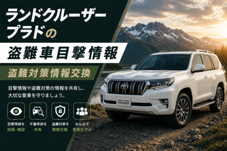 ランドクルーザープラドの盗難車目撃情報・盗難対策情報交換