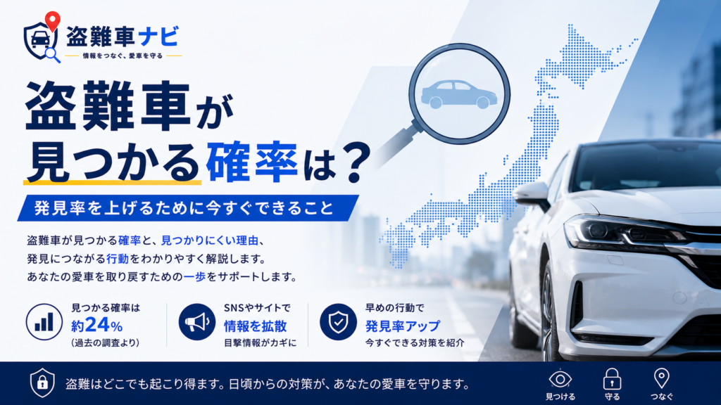 盗難車が見つかる確率は？発見率を上げるために今すぐできること