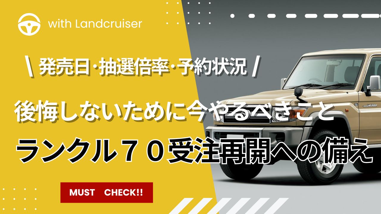 ランクル70再販受注再開への備え